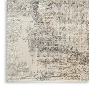 9' X 12' Beige Black and Gray Abstract Non Skid Area Rug