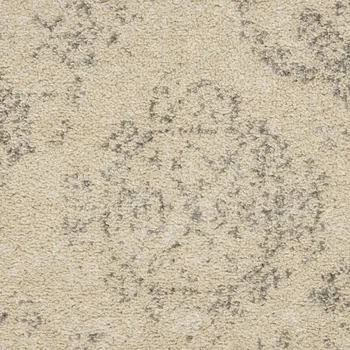 9' X 12' Beige And Gray Geometric Distressed Area Rug