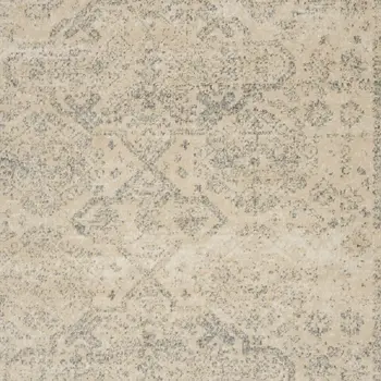 9' X 12' Beige And Gray Geometric Distressed Area Rug