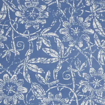8' X 12' Blue and Ivory Floral Distressed Non Skid Area Rug