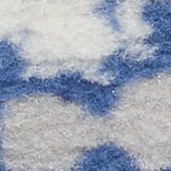 8' X 12' Blue and Ivory Damask Distressed Non Skid Area Rug