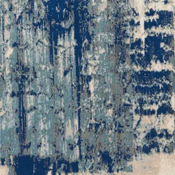8' X 11' Ivory Blue and Slate Gray Abstract Non Skid Area Rug