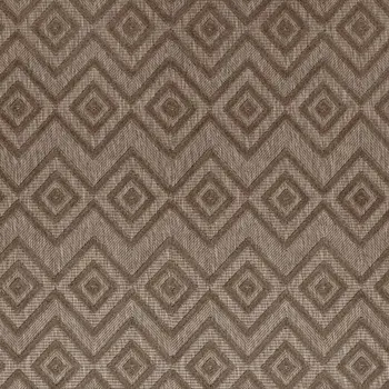9' X 12' Dark Brown And Light Brown Geometric Indoor Outdoor Area Rug
