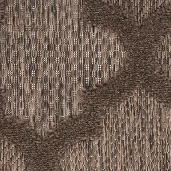 9' X 12' Dark Brown And Light Brown Trellis Indoor Outdoor Area Rug