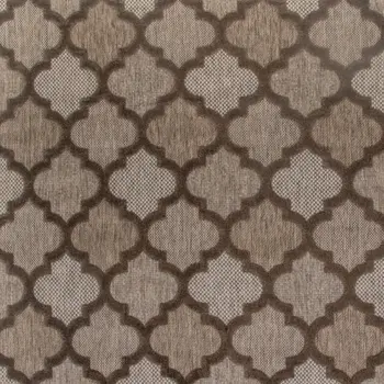 9' X 12' Dark Brown And Light Brown Trellis Indoor Outdoor Area Rug