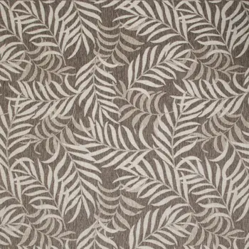 9' X 12' Brown And Ivory Palm Leaf Indoor Outdoor Area Rug