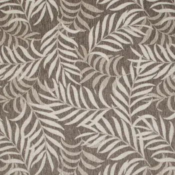 9' X 12' Brown And Ivory Palm Leaf Indoor Outdoor Area Rug