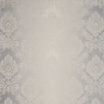 9' X 12' Gray and Ivory Damask Distressed Non Skid Area Rug