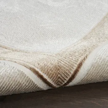 9' X 12' Gray Ivory and Cream Geometric Non Skid Area Rug
