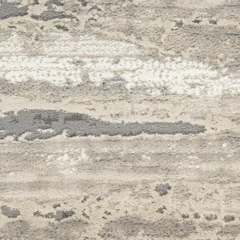 9' X 12' Beige Ivory and Gray Abstract Non Skid Area Rug
