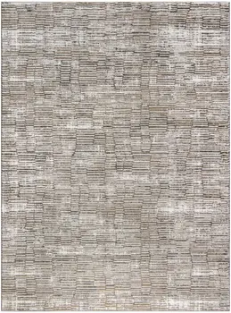 9' X 12' Brown and Ivory Abstract Non Skid Area Rug