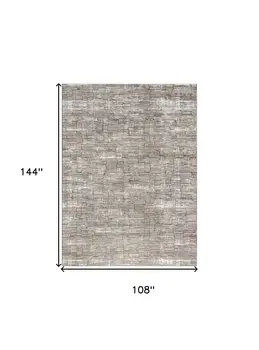 9' X 12' Brown and Ivory Abstract Non Skid Area Rug