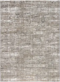9' X 12' Brown and Ivory Abstract Non Skid Area Rug