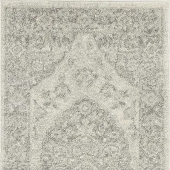 9' X 12' Ivory And Blue Floral Area Rug