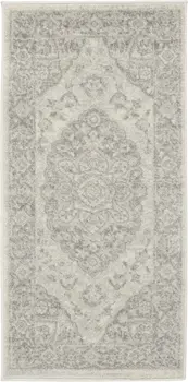9' X 12' Ivory And Blue Floral Area Rug