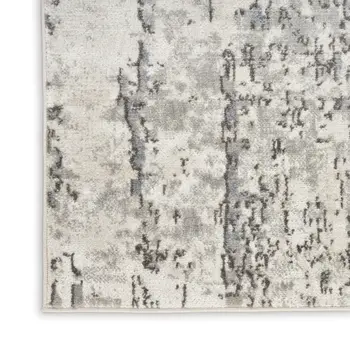 9' X 12' Cream Abstract Power Loom Area Rug