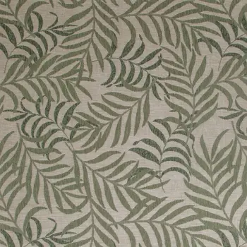 9' X 12' Ivory And Green Palm Leaf Indoor Outdoor Area Rug