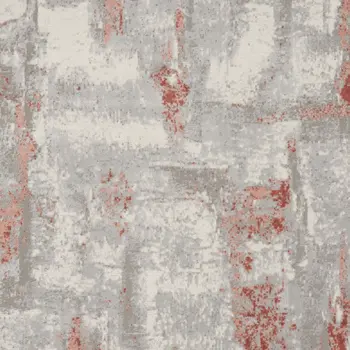 9' X 12' Gray and Red Abstract Non Skid Area Rug