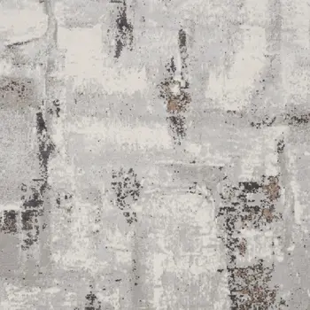 9' X 12' Ivory Black and Gray Abstract Non Skid Area Rug