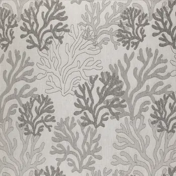 9' X 12' Gray Black And Ivory Nautical Indoor Outdoor Area Rug