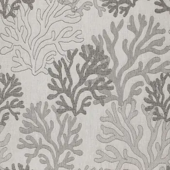 9' X 12' Gray Black And Ivory Nautical Indoor Outdoor Area Rug