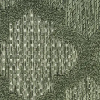 9' X 12' Dark Green And Light Green Trellis Indoor Outdoor Area Rug