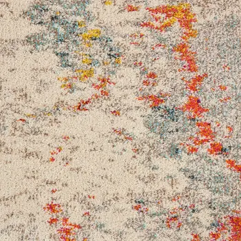 9' X 12' Ivory Abstract Power Loom Area Rug