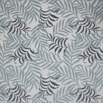 9' X 12' Ivory Sky Blue And Blue Palm Leaf Indoor Outdoor Area Rug