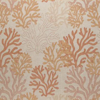 9' X 12' Coral And Ivory Nautical Indoor Outdoor Area Rug