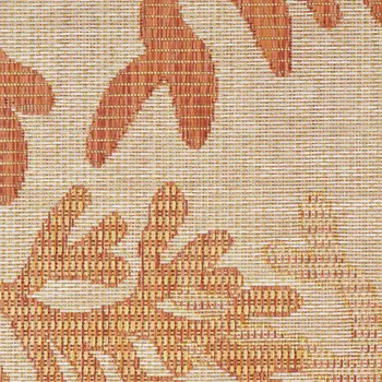 9' X 12' Coral And Ivory Nautical Indoor Outdoor Area Rug
