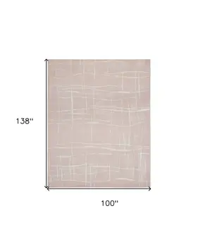 8' X 12' Pink and Ivory Abstract Distressed Non Skid Area Rug