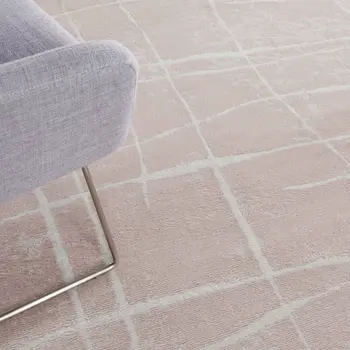 8' X 12' Pink and Ivory Abstract Distressed Non Skid Area Rug