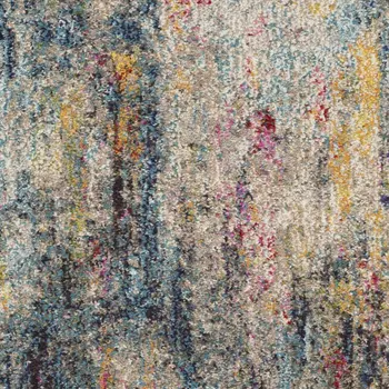 9' X 12' Ivory Gray And Red Floral Distressed Non Skid Area Rug