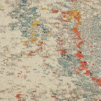 10' X 14' Ivory Abstract Power Loom Area Rug