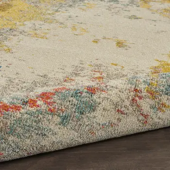 10' X 14' Ivory Abstract Power Loom Area Rug