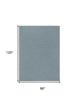 8' X 10' Aqua And Ivory Geometric Indoor Outdoor Area Rug