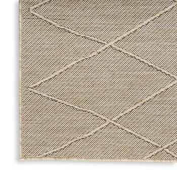 8' X 10' Natural And Light Brown Geometric Indoor Outdoor Area Rug