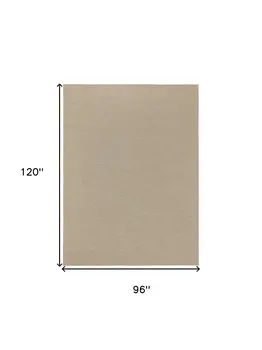 8' X 10' Natural And Light Brown Geometric Indoor Outdoor Area Rug