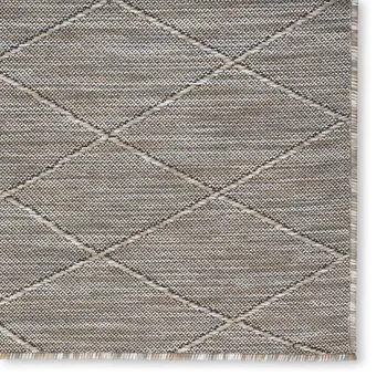 8' X 10' Gray And Light Gray Geometric Indoor Outdoor Area Rug