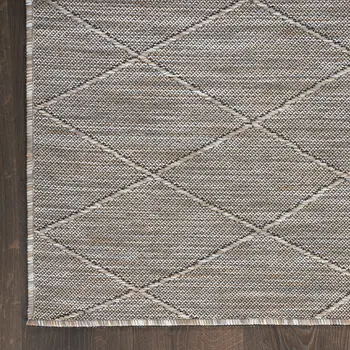 8' X 10' Gray And Light Gray Geometric Indoor Outdoor Area Rug