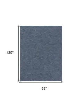 8' X 10' Navy Blue And Ivory Geometric Indoor Outdoor Area Rug