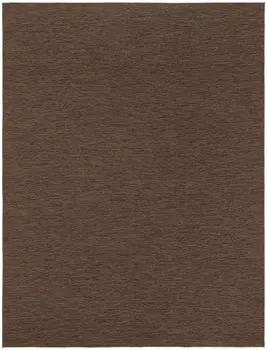 9' X 12' Dark Brown And Brown Geometric Indoor Outdoor Area Rug