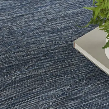 9' X 12' Navy Blue And Ivory Geometric Indoor Outdoor Area Rug