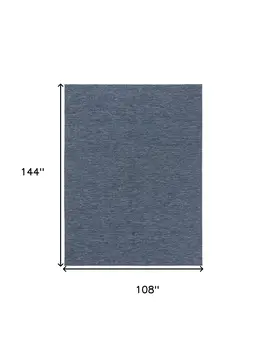 9' X 12' Navy Blue And Ivory Geometric Indoor Outdoor Area Rug