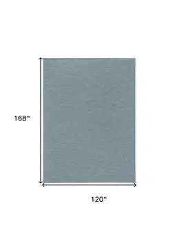 10' X 14' Aqua And Ivory Geometric Indoor Outdoor Area Rug