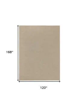 10' X 14' Natural And Light Brown Geometric Indoor Outdoor Area Rug
