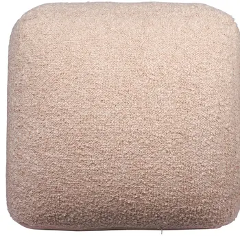 18" Taupe Polyester Cube Outdoor Pouf Ottoman