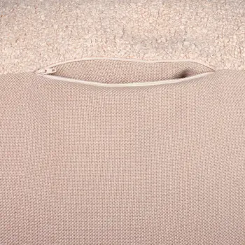 18" Taupe Polyester Cube Outdoor Pouf Ottoman