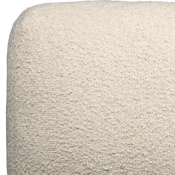 18" Beige Polyester Cube Outdoor Pouf Ottoman