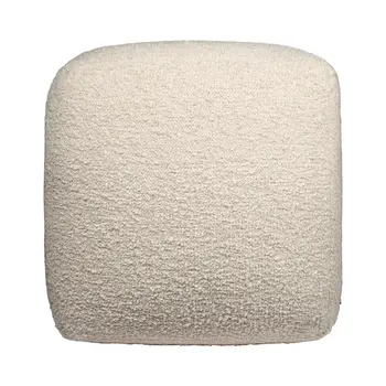 18" Beige Polyester Cube Outdoor Pouf Ottoman